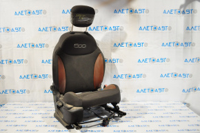 Passenger seat Fiat 500L 14-15 without airbag, mechanic, cloth black with brown inserts