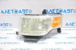 Headlight front left bare Ford Flex 09-12 dorest halogen, broken mount, spider web