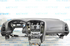 Torpedo front panel without AIRBAG Ford Focus mk3 15-14 rest crack, broken fasteners