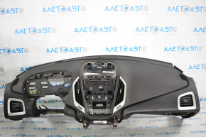 Torpedo front panel without AIRBAG GMC Terrain 10-17 black, scratches, without plugs, broken bar