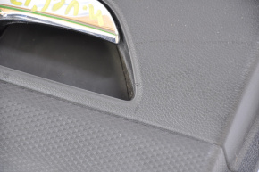 Door trim card rear right Hyundai Veloster 12-17 black with black insert plastic, armrest plastic, scratches