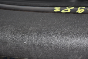 Door trim card rear right Jeep Grand Cherokee WK2 14-16 black with black insert leather, armrest leather, black stitching, molding under black wood gloss, pokes on leather
