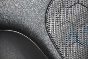 Door trim card front left Jeep Grand Cherokee WK2 14-17 black with black insert leather, armrest leather, black stitching, molding under black wood gloss, butt, scratches