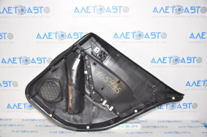 Door trim card rear left Mazda3 14-16 BM black with black insert cloth, armrest plastic, scratches