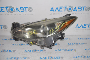 Headlight front left Mazda3 14-16 BM prerest halogen broken housing for polishing