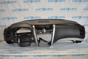 Torpedo front panel without AIRBAG Nissan Altima 13-18 black bent plastic, creases, scratches