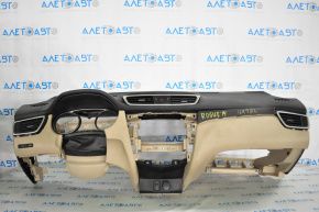 Torpedo front panel without AIRBAG Nissan Rogue 14-20 beige, scratches