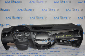 Torpedo front panel without AIRBAG Nissan Rogue 14-20 black shot poke on the overlay