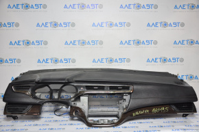 Torpedo front panel without AIRBAG Toyota Avalon 13-18 black, scratches, chrome center is worn out, fastener is broken