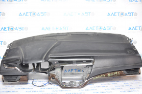 Torpedo front panel without AIRBAG Toyota Avalon 13-18 black, scratches, chrome center is worn out, fastener is broken