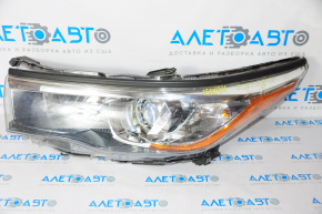 Headlight front left Toyota Highlander 14-16 naked dark, broken fastener