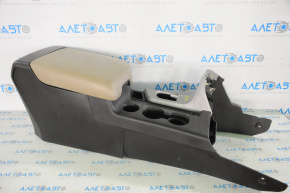 Central console armrest and cup holders Toyota Sequoia 08-16 leather beige