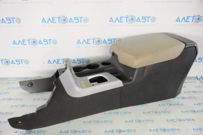 Central console armrest and cup holders Toyota Sequoia 08-16 leather beige