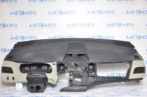 Dashboard front panel without AIRBAG Toyota Sienna 11-14 black with beige, rubbed
