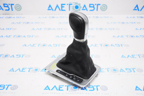 VW CC 08-17 gear knob, black leather, with overlay
