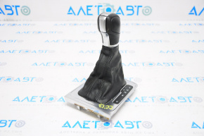 VW CC 08-17 gear knob, black leather, with overlay