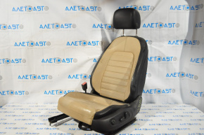 Driver's seat VW CC 08-17 without airbag, electric, black leather with beige insert, cracked leather