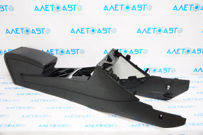 Central console with armrest and cup holders for VW CC 08-17, black leather