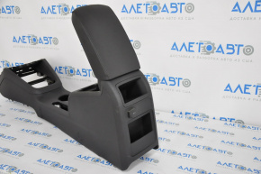 Central console with armrest and cup holders for VW Jetta 11-17 USA, black leather, under the armrest