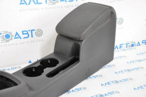 Central console with armrest and cup holders for VW Jetta 11-17 USA, black leather, under the armrest