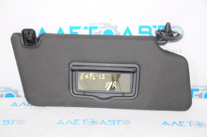Right visor Ford Explorer 11-15 black, without backlight, without hook