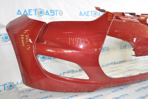 Front bumper bare Hyundai Veloster 12-17 red, scuffs,