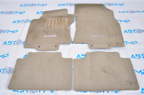 Set of floor mats Nissan Rogue 14-17 cloth beige