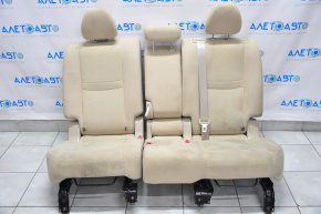 Rear row of seats 2 row Nissan Rogue 14-16 rag beige, dirty