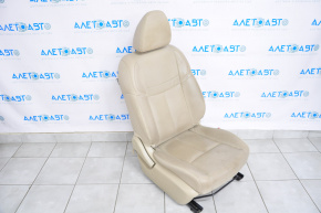 Passenger seat Nissan Rogue 14-16 without airbag, manual, leather beige