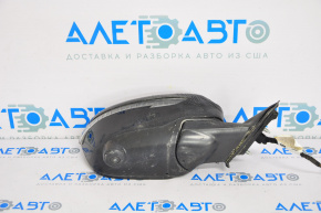 Side mirror right complete Nissan Rogue 14-16 11 pins, camera, turn signal, heating, black, housing melted