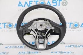 Subaru Legacy 15-17 black leather steering wheel with pads