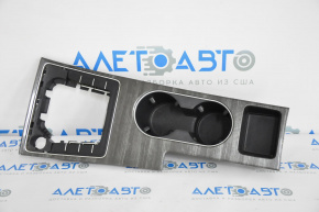 Center console trim cup holders VW Passat b8 16-19 USA dark wood
