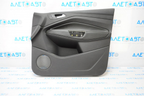 Door trim panel, front right, Ford Escape MK3 13-16 pre-restored, black with black plastic insert, leather armrest