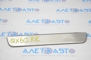 Rear right outer door sill plate for Infiniti JX35 QX60 13-17 chrome, type 1