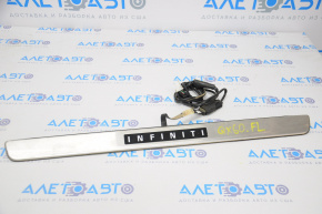 Front left outer door sill plate for Infiniti JX35 QX60 13-17 chrome with backlight