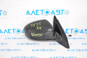 Right side mirror complete Infiniti JX35 QX60 13-15 pre-rest 11 pins, pre-rest heated, black