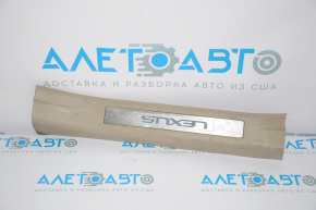 Door sill trim with backlight rear left Lexus RX300 RX330 RX350 RX400h 04-08 beige worn