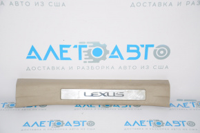Door sill trim with backlight rear right Lexus RX300 RX330 RX350 RX400h 04-08 beige worn