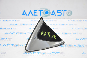 Right rear fender triangle cap for Mazda 6 14-21, gloss black with chrome