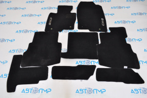 Set of Mazda CX-9 16-23 black rag floor mats