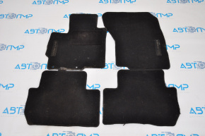 Set of black rag floor mats for Mitsubishi Outlander 14-21