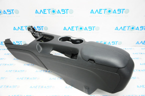 Ford Mustang mk6 15-23 center console, armrest, and cup holders, black leather