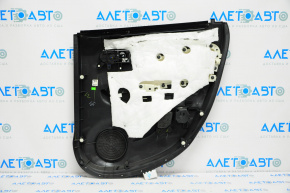 Door trim card rear left Nissan Versa Note 13-19 black with beige insert, rubbed