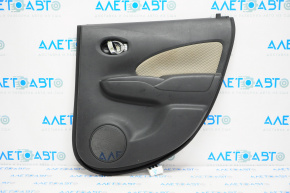 Door trim card rear right Nissan Versa Note 13-19 black with beige insert, rubbed