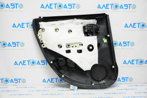 Door trim card rear right Nissan Versa Note 13-19 black with beige insert, rubbed
