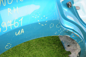 Quarter wing rear right Nissan Versa Note 13-17 green, dented, on the body