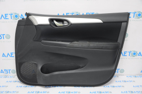 Door trim card front right Nissan Sentra 13-15 black leather, gray insert