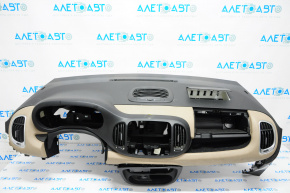 Torpedo front panel without AIRBAG Fiat 500L 14-14 prerest black, shot, cuts, without plugs