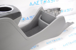 Console center armrest and cup holders Toyota Prius V 12-14 dark gray, worn