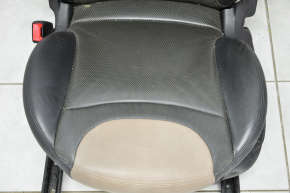 Driver's seat Fiat 500L 14-16 without airbag, fur, leather black with brown inserts, heating, arrow